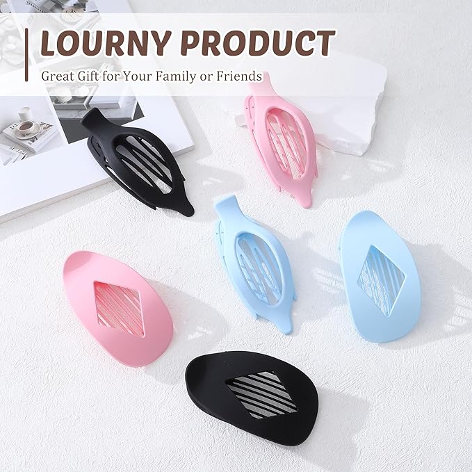 Lourny Flat Hair Clips for Women, 6PCS Flat Claw Clips for Thin Hair Lightweight Non-Slip Claw Clips for Women