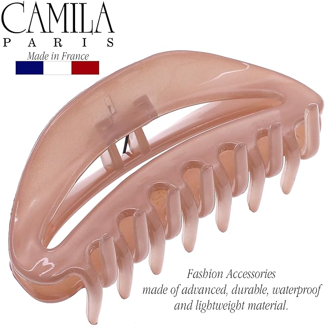 Camila Paris CP3123 French Hair Clip for Women, Nude, Girls Hair Claw Clip Jaw Fashion Durable and Styling Hair Accessories for Women, Luxury Ladies Strong Hold No Slip Grip Clamp, Made in France