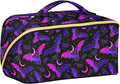 Makeup Organizer Bag, Purple Bat Gothic Travel Makeup Bags Makeup Vanity Case Large Capacity Rhombus Cosmetic Toiletry Bag for Girl Women Ladies