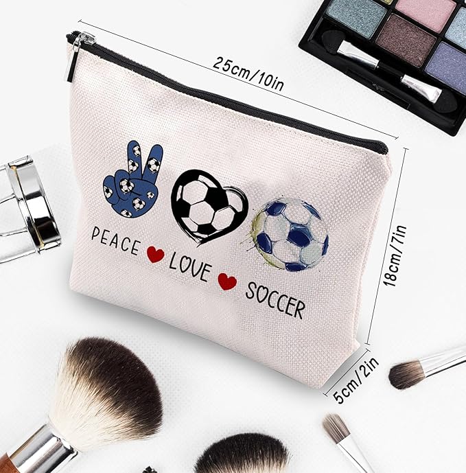 Soccer Cosmetic Bag for Women - Coach & Team Gifts for Soccer Lovers & Fans