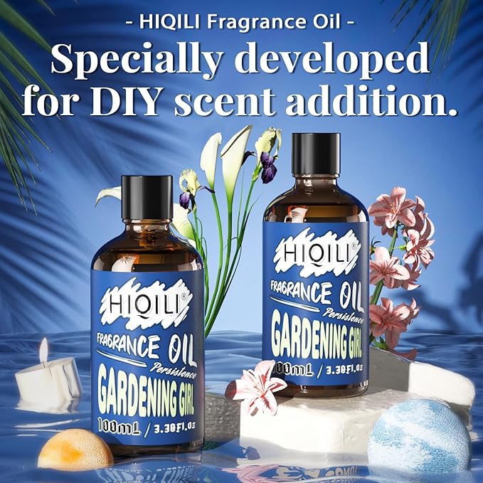 HIQILI Gardening Girl Fragrance Oil 100ml for Diffuser Car Freshies, Clean Fresh Scent for Candle Making Soap Laundry 3.38 Fl Oz