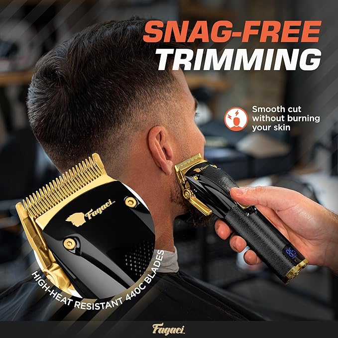 Fagaci Professional Hair Scissors & Hair Clippers for Barbers with Precise Cutting, Turbo Cordless Hair Clippers for Men Professional, Hair Cutting Scissors Professional, Hair Shears, Barber Scissors