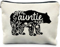 Floral Aunt Makeup Bag - Funny Aunt Gifts from Niece Nephew, Best Auntie Gift - Cosmetic & Toiletry Bag for Women