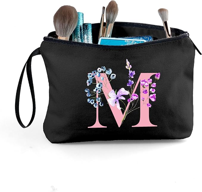 Birthday Maid of Honor Gifts for Women Her Mom Team Teacher Friend Bridesmaid Bride Personalized Makeup Cosmetic Bag with Mirror Valentines Mothers Day Christmas Graduation M