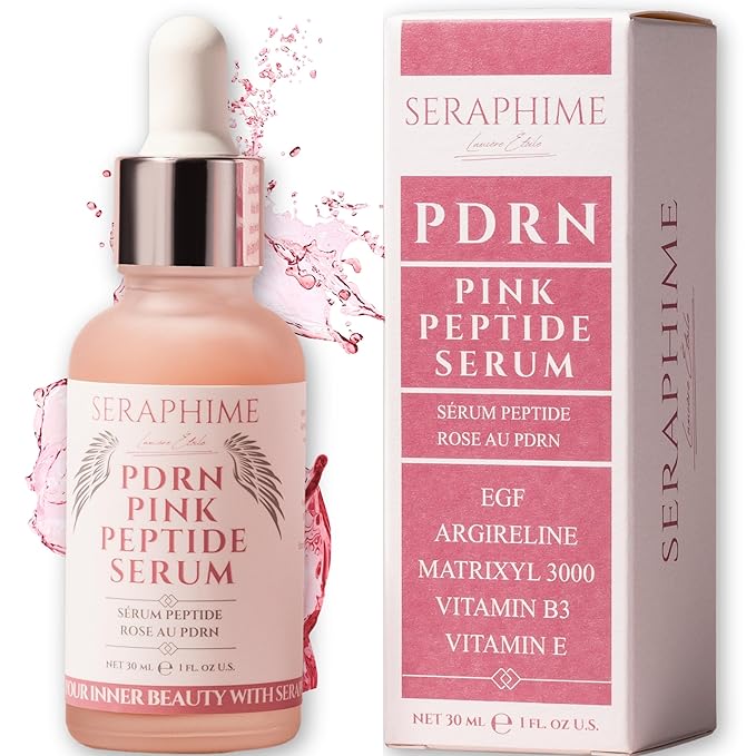PDRN Pink Peptide Serum with Salmon DNA, EGF, Argireline & Matrixyl 3000 – Pink PDRN Serum Skin Care for Glowing Skin – Anti-Aging, Hydrating, Brightening Skincare with Argireline Peptide Matrixyl