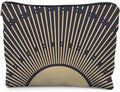 Sunshine Ray Boho Makeup Bag, Granola Girl Gifts, Vintage Navy Blue Boho Neutral Sun boho Bags for Women, Art or Journaling Pouch, Boho Gifts for Women
