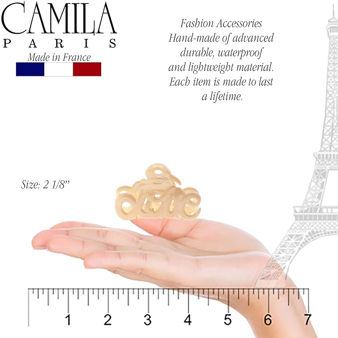 Camila Paris CP3045 French Hair Clip for Women, 2 inch Girls Hair Claw Clips Jaw Ivory Fashion Durable and Styling Hair Accessories for Women, Strong Hold No Slip Grip, Made in France