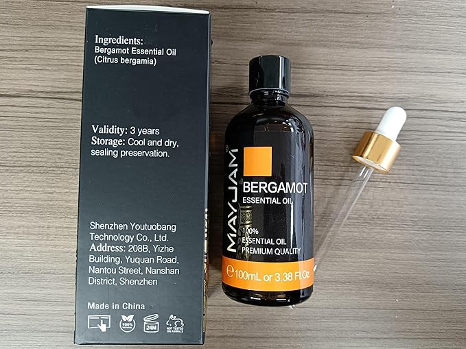 MAYJAM 100ML/3.38FL.OZ Bergamot Fragrance Oils with Glass Dropper, Essential Oils for Diffusers for Home, Long Lasting Scented Oils for Diffusers Soap Candle Making