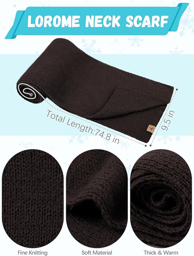 Winter Beanie Hat Scarf Gloves, Warm Fleece Knit Hat Long Scarf Neck Warmer Touch Screen Winter Gloves Set Gifts for Women