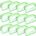Weewooday 12 Pieces Clear Makeup Bags Cosmetic Storage Bags PVC Zipper Pouches Travel Waterproof Makeup Plastic Case for Women Organizing Toiletries Traveling Bathroom(Medium,Green)