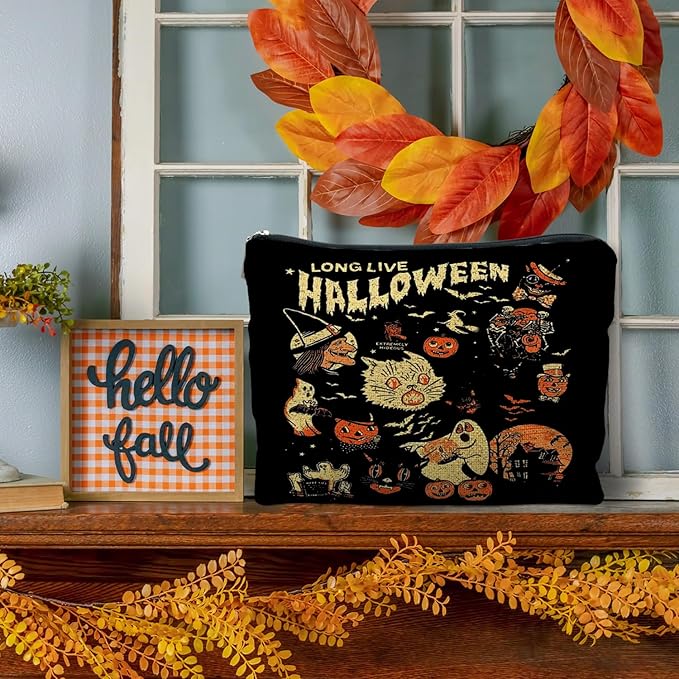Halloween Witch Makeup Bag, Halloween Gifts for Women, Witchy Gifts for Women, Witch Stuff, Long Live Halloween Makeup Pouch