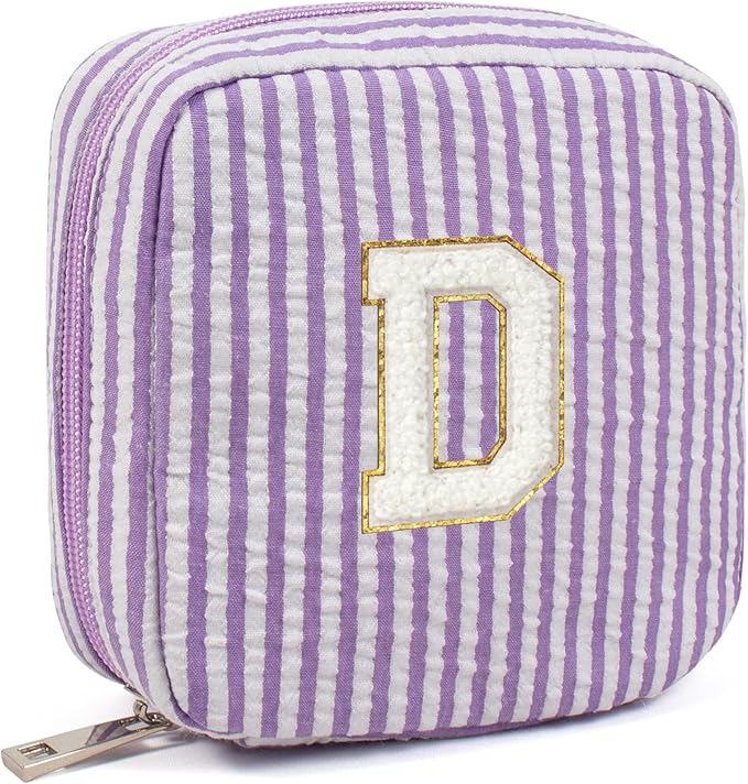 LETGO Travel Makeup Bag for Girls, Initial Makeup Bag | Small Makeup Bag | Teen Girl Gifts for Teenage | Birthday Gifts for Women | Unique Gifts for Girls | Car Organizer