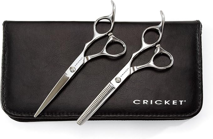 Cricket Shear Advantage Duo Professional Stylist 5.75" & 32T Stainless Steel Hair Cutting Scissors and Hair Thinning Shears Set, Value Set with Case and Accessories