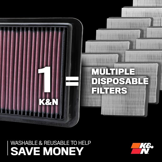 K&N Performance Diesel High-Flow Lifetime Engine Air Filter: Increase Power: - Image 6