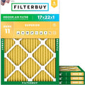 Filterbuy 17x22x1 Air Filter MERV 11 Superior Pet & Allergy Defense, by Filterbuy