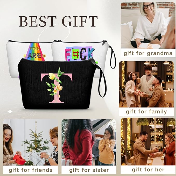 Birthday Maid of Honor Gifts for Women Her Mom Team Teacher Friend Bridesmaid Bride Personalized Makeup Cosmetic Bag with Mirror Valentines Mothers Day Christmas Graduation T