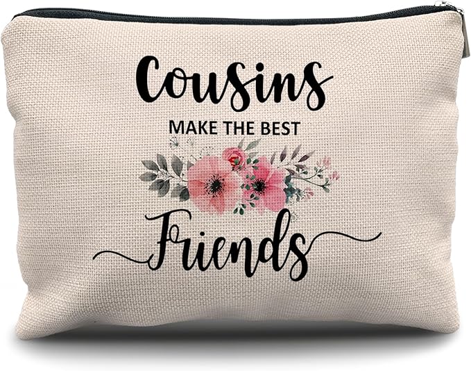 Nogrit Cousin Gifts Makeup Bag - Best Cousin Gifts for Women, Small Cosmetic Makeup Bag for Purse