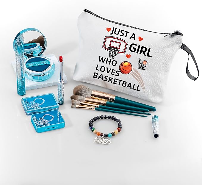 Girls Basketball Bag - Make Up Bag for Teens, Basketball Gifts for Women