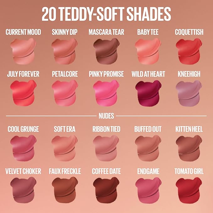 MAYBELLINE Super Stay Teddy Lip Tint, Long Lasting Matte Lipstick for Up To 12HR Wear, Cool Grunge, 1 Count