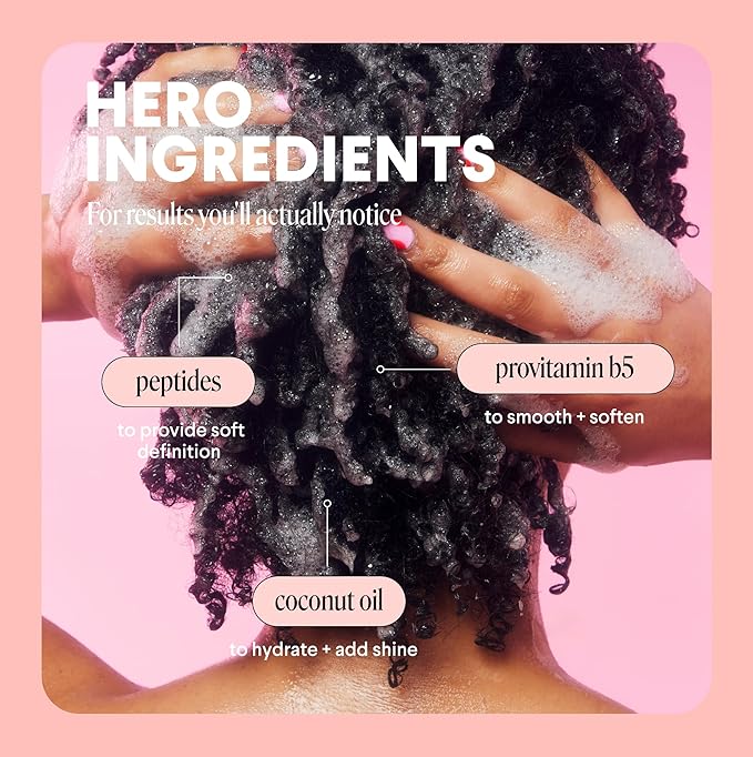 MONDAY HAIRCARE Curl Define Shampoo + Conditioner Set (2 Count) 12 oz Each Nourishes Curls, Tames Frizz, Coconut Oil and Shea Butter Enhance Shine, 100% Recyclable Bottle