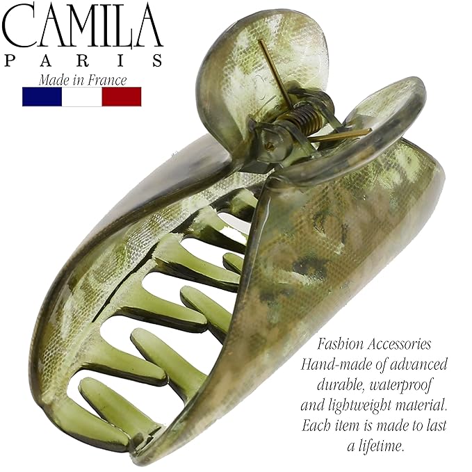 Camila Paris CP3424 French Hair Clip for Women Thick Hair for Long Curly Wavy Hair, Girls Hair Claw Clips Jaw, Durable Styling Big Claw Clip for Thick Hair, Strong Hold No Slip Grip, Made in France