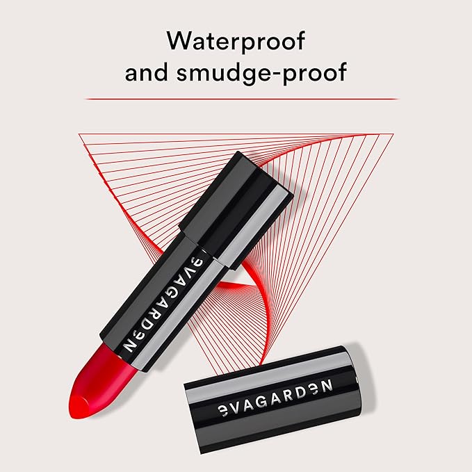 EVAGARDEN Classy Lipstick - Formulated with Natural Oils - Envelopes Your Skin with Satin Effect - Light, Pigmented Blend Gives Full Coverage and Chic Finish Instantly - 612 Flame Scarlet - 0.1 oz