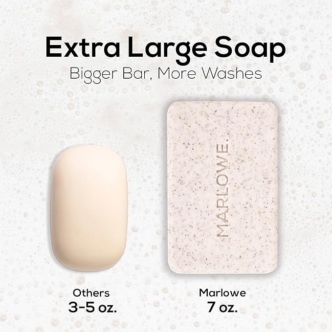 MARLOWE. No. 102 Body Scrub Soap 7 oz (12 Bars), Santal, Exfoliating Soap Bar with Shea Butter, Olive Oil & Green Tea Extracts, Cleanses, Smooths & Revitalizes Skin, Warm Amber, Spice & Citron Scent