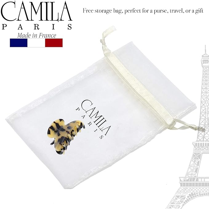 Camila Paris CP3060 French Hair Clip for Women, Handmade, Ivory Tokyo, Small, Girls Hair Claw Clips Jaw, Durable Styling Hair Accessories for Women, Strong Hold Grip, Made in France