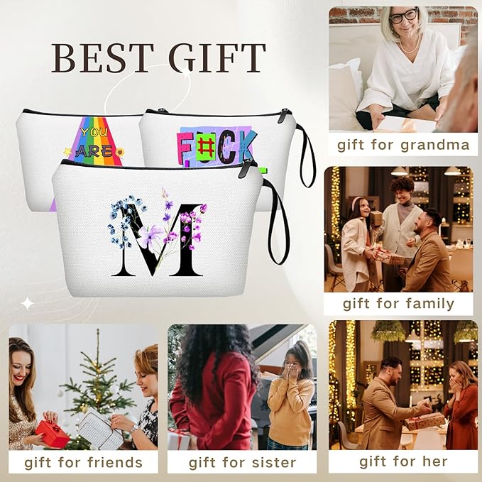 Birthday Maid of Honor Gifts for Women Her Mom Team Teacher Friend Bridesmaid Bride Personalized Makeup Cosmetic Bag with Mirror Valentines Mothers Day Christmas Graduation M
