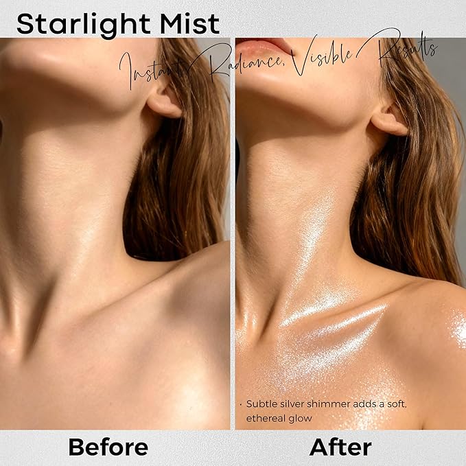 BEPHOLAN Highlighter Powder,High Gloss Glitter,Sparkling Powder Makeup for Face and Body - High-Pigment Shimmer Makeup, Long-Lasting & Buildable（Starlight Mist）