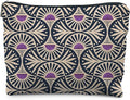 Boho Makeup Bag Gifts for Women, Sunset Leaf Aesthetic Makeup Pouch(Purple)