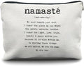 Nogrit yoga gifts for women,yoga gifts for yoga instructor, unique yoga gifts for yoga teacher Yoga Makeup Bag, Namaste Meaning Mindfulness Makeup Travel Toiletry Bag,Gifts for Yoga Lovers