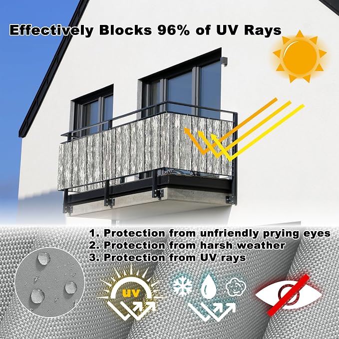 Privacy Fence Screen 2.6' x 9.8' UV-protection Wind-resistant Patio Privacy - Image 4