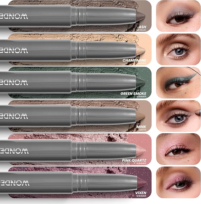 Wonderskin IYKYK Eyeshadow Stick - Longwear Eye Shadow Sticks, Budge-Proof & Waterproof Shimmer Eyeshadow Stick with Built-in Sharpener (Champagne)