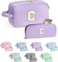 YOOLIFE Gifts for Teen Girls - Personalized Initial Makeup Bag, Birthday Gifts for Women Sister Friend Daughter Girls Kids
