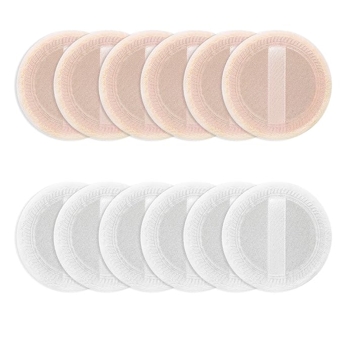 Sibba Beauty Blender Makeup Sponge 12 PCS Fluffy Make Up Foundation Applicator Face Blending Setting Pads Cosmetics Matte Loose Powder Body Paint Wet Dry Application Brushes (white/skin color)