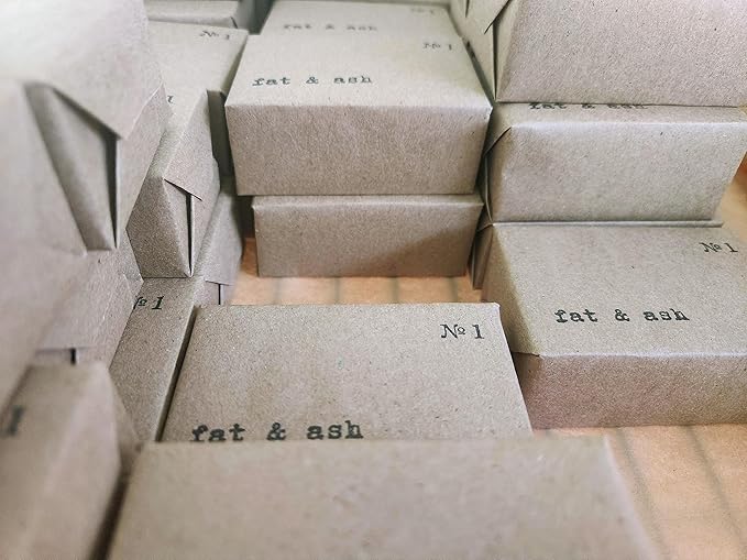 fat & ash Beef Tallow Soap Bar (12 Pack) - VERY SIMPLE INGREDIENTS - Organic and Moisturizing - Handmade in USA - Family Recipe - Long-Lasting, All-Natural, For Dry Skin
