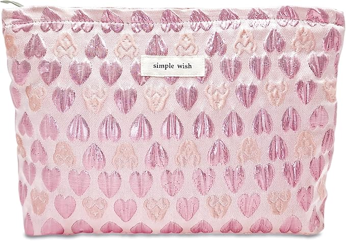 STARDW Cute Makeup Bag Aesthetic Cosmetic Bags for Women Girls, Travel Toiletry Bag Large Capacity Zipper Makeup Pouch, Purse Organizer Pouches,Canvas Lining