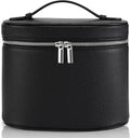 Makeup Bag Vanity Case Cosmetic Bag with Removable Divider Travel Toiletry Bag for Women Portable Make up Box Organizer, Black