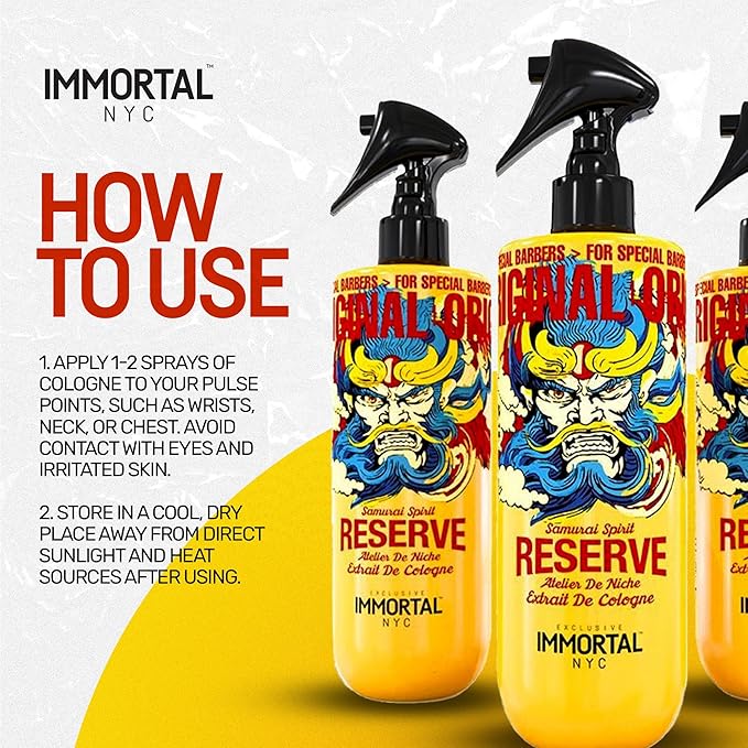 Immortal NYC Reserve Samurai Spirit, After Shave For Men Body/Face 17oz- Moisturizing & Refreshing- Spicy Floral Scent, Men's Cologne