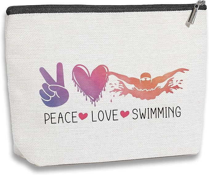 KDXPBZ Swimming Bag - Funny Swim Gifts for Team, Coach & Teacher - Makeup Bag for Women Swimmers