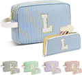 Travel Makeup Bag Christmas Gifts for Women Girl Teens, Personalized Initial Makeup Bag for Cute Teen Girls, Preppy Stuff Toiletry Bag Cosmetic Bag, Teen Girls Gift Trendy Stuff, Letter L
