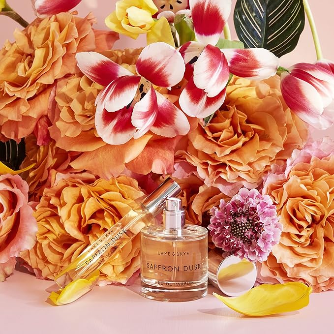 Lake & Skye Saffron Dusk Eau de Parfum Purse Spray, Long-Lasting Fragrance - 0.5 fl oz (15 ml) - Floral, Woody, Musky Scent