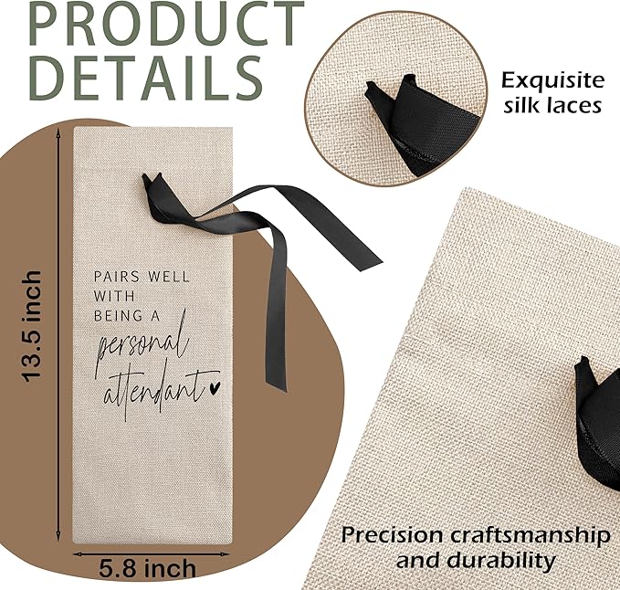 RYIGYWE Cute Bow Ribbon Engagement Gift Wine Bag - 1 PCS Bride to Be Gifts for Bridesmaids Bride and Groom Couples Her Him Will You Be My Bridesmaid for Getting Married Engagement Bridal Shower - A55
