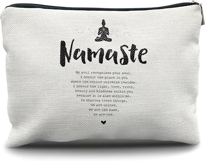 Nogrit Yoga Gifts: Namaste Mindfulness Zen Makeup Bag for Women, Yoga Lovers