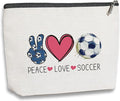 Soccer Gifts Makeup Bag, Coach & Team Gifts for Football Lovers, Cosmetic Bags for Women Girls, Birthday Christmas Gifts for Mom Friends Female, Soccer Stuff Accessories