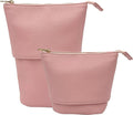 JAZD Travel Makeup Brush Bag Standup Brush Holder Portable Convertible Make up Brush Pouch Cosmetic Case (PINK)