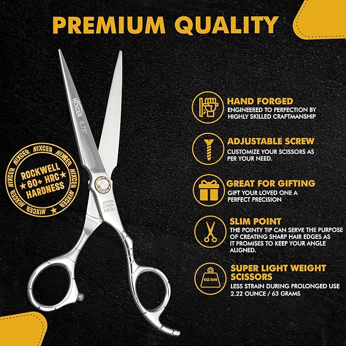 Professional Sword Hairdressing Scissors - 6.75" Precision Hair Cutting Scissors C440 Japanese Steel, Featuring Long-lasting Sharpness and an Exquisite Design