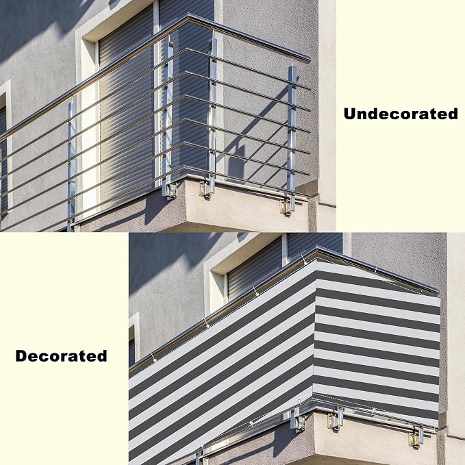 Privacy Screen 2.8' x 16.4' UV Protection Weather-Resistant Patio Privacy - Image 8