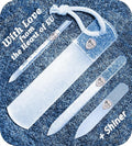 GLADZY Czech Glass Nail File Set - Multifunctional Nail Shiner Buffer, Callus Remover Foot Rasp, Glass Cuticle Pusher Manicure Stick, Etched Surface, Professional Nail Care Tool, Made in EU